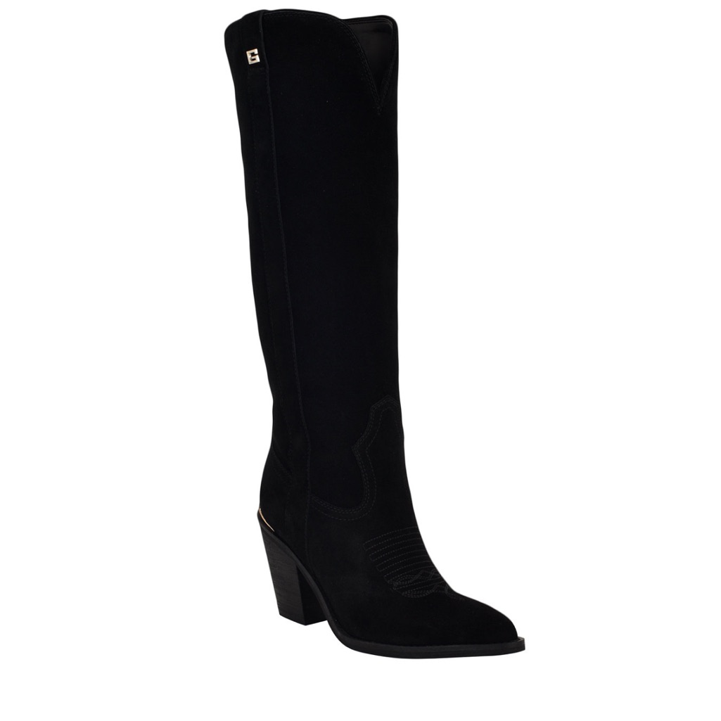 Guess Suede Black Boots Sashan Knee-High Boots 9